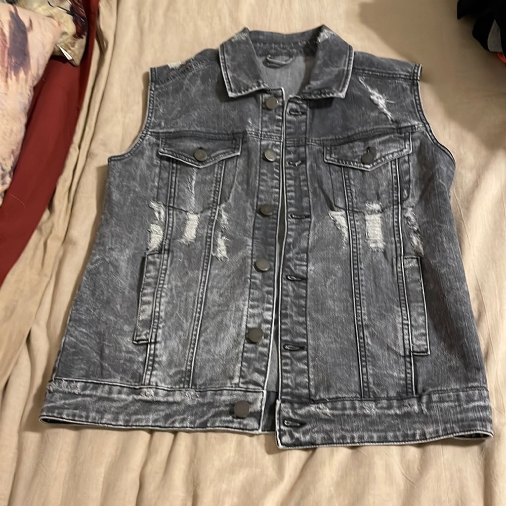 Women’s Gray Denim Vest